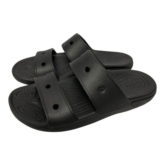 New Crocs Classic Crush Black Two Strap Platform Wedge Slip On Sandal M4/W6 - Picture 1 of 6